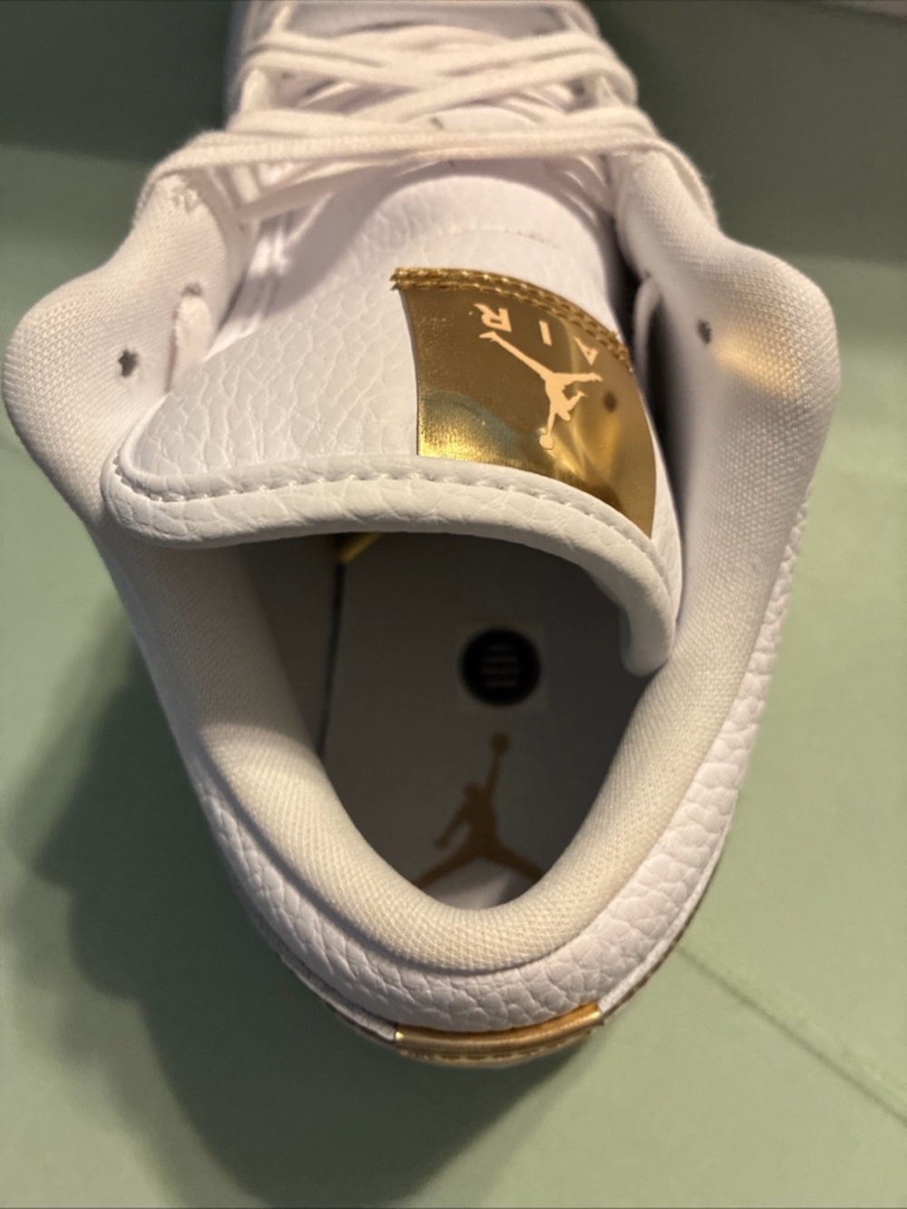 Air Jordan  1 low ladies metallic gold sneaker size 9.5 - Picture 8 of 11